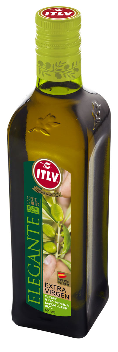 ITLV оливковое масло Extra Virgen Elegante, 500 мл833511 ITLV оливковое масло Extra Virgen Elegante, 500 мл833511Это оливковое масло из одного сорта оливок Арбекина, обладающее элегантностью и утонченностью.Мягкий, легкий и бархатистый вкус с оттенком миндаля и нотками зеленого яблока; масло имеет приятное обволакивающее послевкусие. Легкая нежная горчинка и многогранный вкус раскрываются постепенно оливковым букетом и придают несравненную текстуру любым видам салатов, овощам, белому мясу или рыбе.