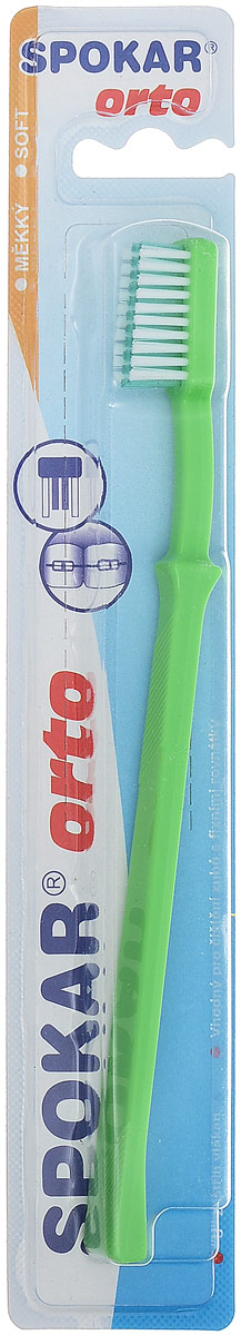 Spokar Orto Soft ортодонтическая зубная щетка, цвет салатовый