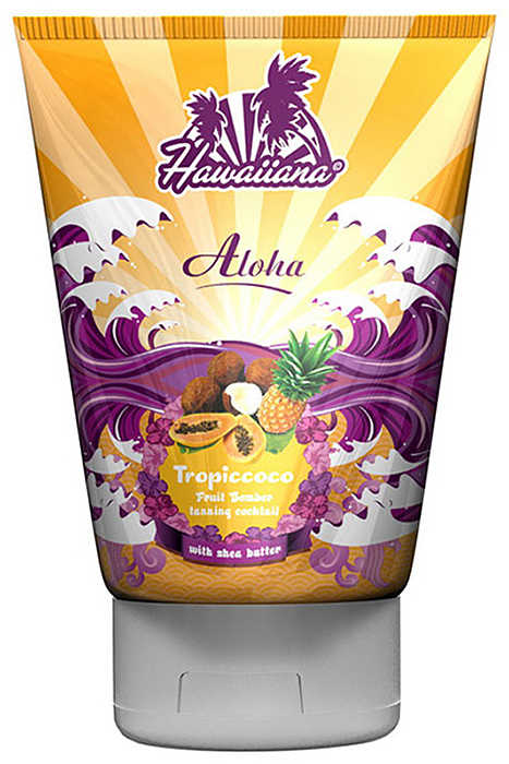 Hawaiiana Крем-коктейль для загара Aloha Tropiccoco Tanning Cocktail без бронзаторов, 100 мл5125 Hawaiiana Крем-коктейль для загара Aloha Tropiccoco Tanning Cocktail без бронзаторов, 100 мл5125Тропический крем-коктейль для получения быстрого базового загара. Содержит экстракты Алоэ вера, гавайского сахарного тростника и серебристого клена, благодаря которым Ваша кожа получает сияющий вид и бережный уход. Комплекс активаторов с тирозином позволяют получить настоящий гавайский загар! Входящее в состав масло какао глубоко увлажняет и тонизирует кожу. Ценное масло ши и витамин С питают кожу и заряжают ее энергией. Цитрусовый комплекс экстрактов лимона и апельсина выступает мощным антиоксидантом, улучшает регенерацию клеток, защищает кожу от свободных радикалов. Подходит для чувствительной кожи. Для загара на солнце или в солярии.
