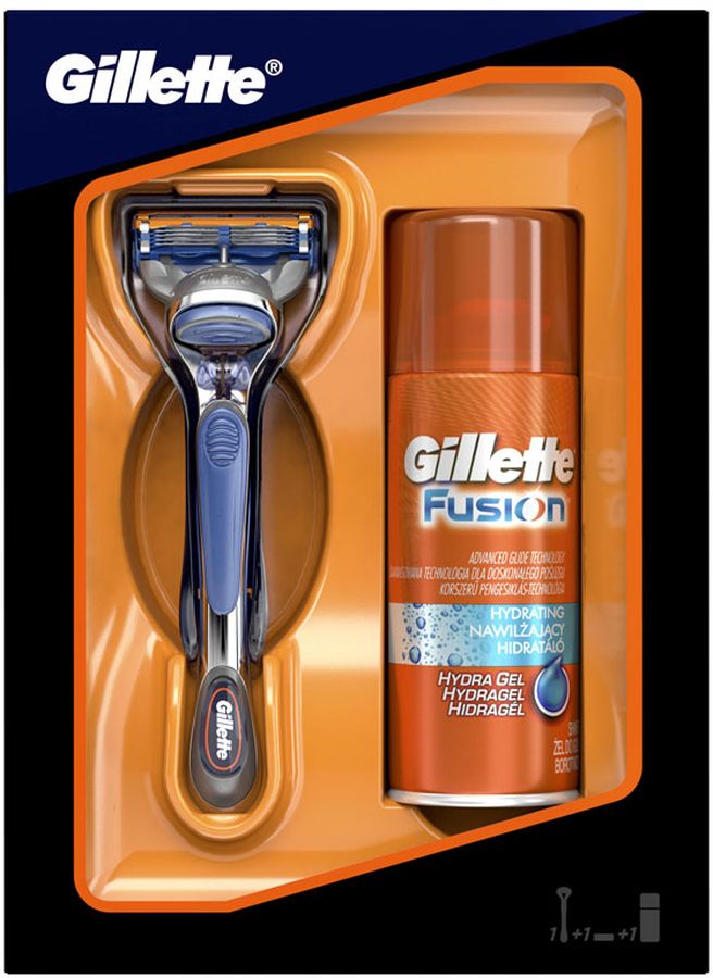 Gillette Fusion Мужская Бритва Подарочный Набор + Гель для бритья средства для бритья