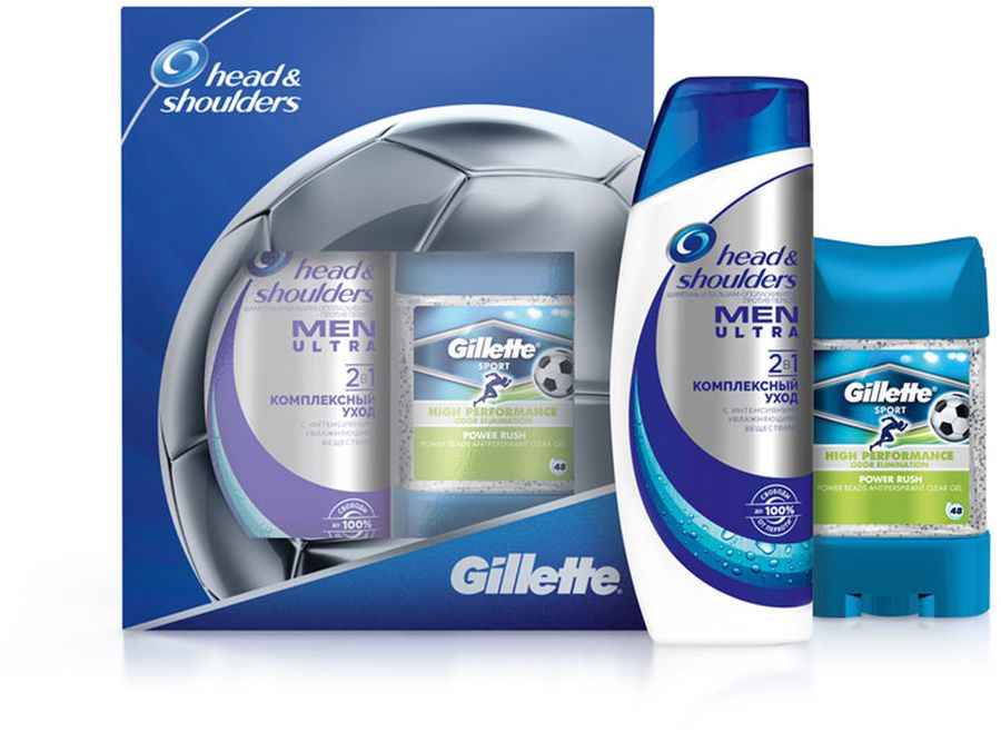 Head&Shoulders 2в1 Комплексный уход, 200 мл + Gillette Гелевый антиперспирант-дезодорант Power Beads Power Rush, 75 млGIL-81657523 Head&Shoulders 2в1 Комплексный уход, 200 мл + Gillette Гелевый антиперспирант-дезодорант Power Beads Power Rush, 75 млGIL-81657523Этот шампунь и бальзам-ополаскиватель против перхоти 2в1 с добавлением очищающих и глубоко увлажняющих ингредиентов тщательно очищает кожу головы и делает волосы послушными. Серия шампуней и бальзамов-ополаскивателей для мужчин Head & Shoulders Ultra 2в1 обеспечивает 100%-ную защиту от перхоти.Гелевый дезодорант-антиперспирант Gillette 3X Sistem. Power Rush со специальными гранулами содержит тройную систему защиты от появления запаха пота. Оказывает охлаждающий эффект. Рекомендуется для ежедневного использования.