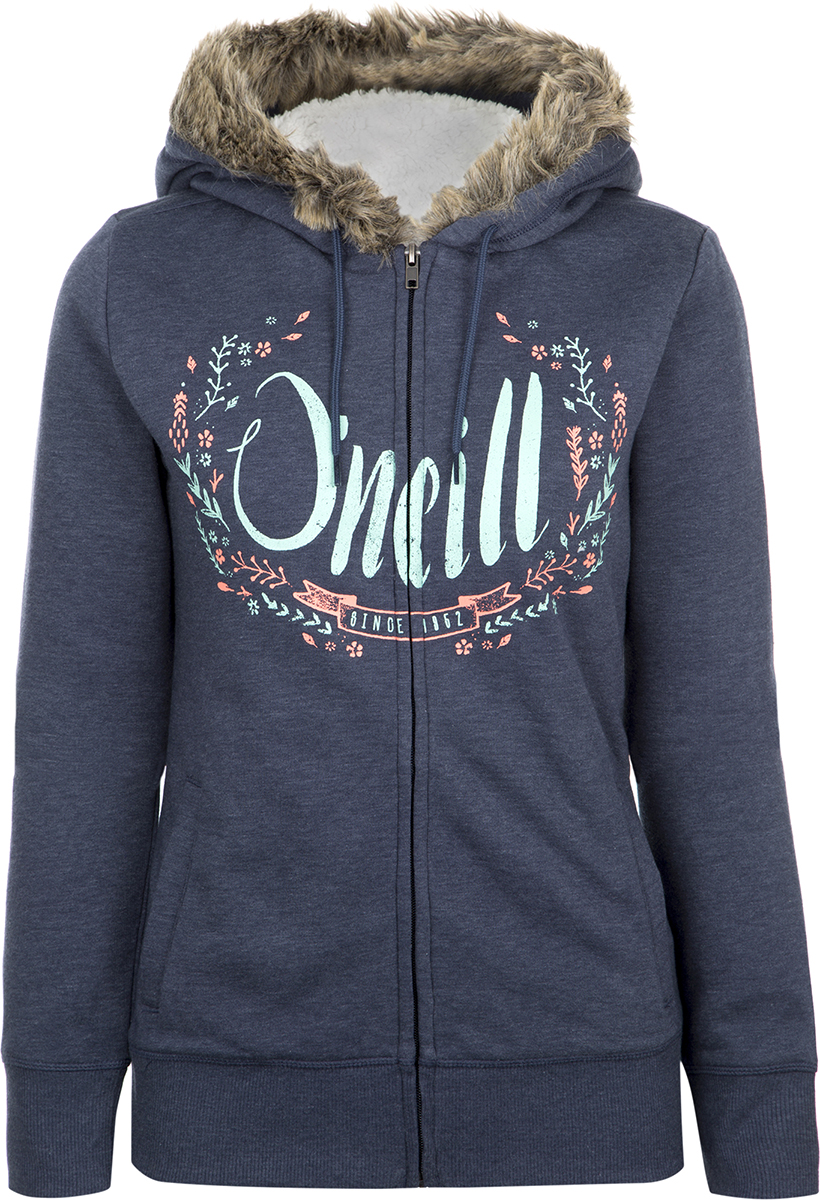 Худи женское ONeill Lw Wreath Logo Superfleece, цвет: синий. 7P8605-5056. Размер XS (42/44)7P8605-5056 Худи женское ONeill Lw Wreath Logo Superfleece, цвет: синий. 7P8605-5056. Размер XS (42/44)7P8605-5056Стильный худи ONeill Lw Wreath Logo Superfleece, изготовленный из высококачественного материала, необычайно мягкий и приятный на ощупь, не сковывает движения, обеспечивая наибольший комфорт. Изделие с капюшоном и длинными рукавами застегивается на застежку-молнию. Низ рукавов и низ изделия связаны резинкой.