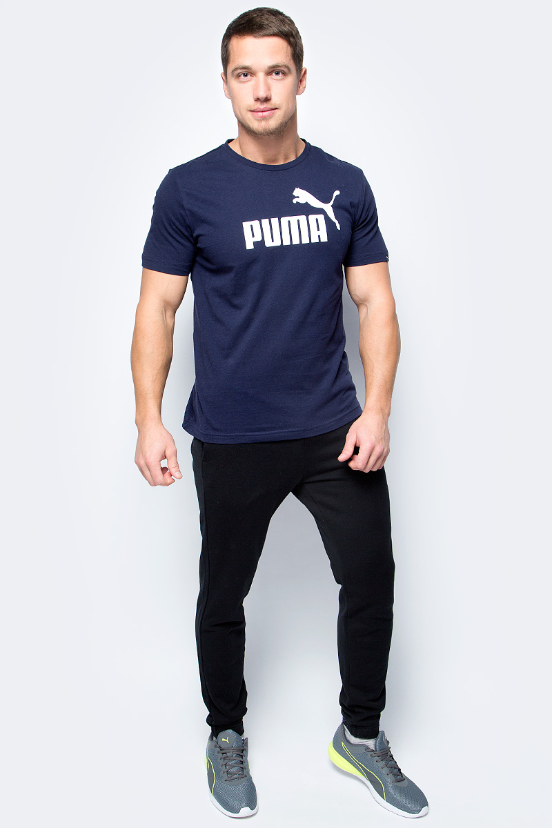 Футболка мужская Puma ESS No.1 Tee, цвет: синий, белый. 83824106. Размер M (46/48)838241_06 Футболка мужская Puma ESS No.1 Tee, цвет: синий, белый. 83824106. Размер M (46/48)838241_06Футболка ESS No.1 Tee просто создана для занятий спортом. Модель декорирована прорезиненным логотипом и изготовлена из высокофункционального материала dryCELL, который отводит влагу, поддерживает тело сухим и гарантирует максимальный комфорт. Среди других отличительных особенностей изделия - отделка ворота трикотажем в рубчик и тесьмой сзади по вороту с фирменной символикой.