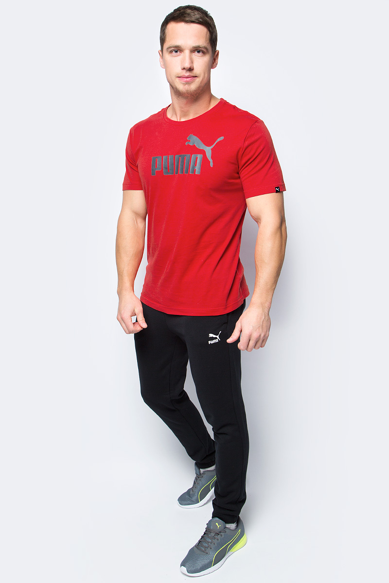 Футболка мужская Puma ESS No.1 Tee, цвет: красный, серый. 83824105. Размер S (44/46)83824105 Футболка мужская Puma ESS No.1 Tee, цвет: красный, серый. 83824105. Размер S (44/46)83824105Футболка ESS No.1 Tee просто создана для занятий спортом. Модель декорирована прорезиненным логотипом и изготовлена из высокофункционального материала dryCELL, который отводит влагу, поддерживает тело сухим и гарантирует максимальный комфорт. Среди других отличительных особенностей изделия - отделка ворота трикотажем в рубчик и тесьмой сзади по вороту с фирменной символикой.