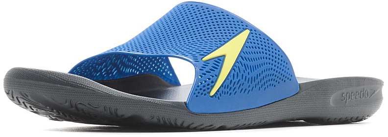Шлепанцы мужские Speedo Atami II Max, цвет: голубой, серый. 8-09060B546-B546. Размер 9 (43)8-09060B546-B546 Шлепанцы мужские Speedo Atami II Max, цвет: голубой, серый. 8-09060B546-B546. Размер 9 (43)8-09060B546-B546Мужские шлепанцы для бассейна в яркой цветовой комбинации. Специальная эргономичная посадка, повторяющая контуры и рельеф стопы, обеспечивает непревзойденный комфорт и удобство во время использования. ВЛАГООТВОД:Перфорированная верхняя часть изделия и дренажные отверстия в подошве обеспечивают быстрое удаление влаги и дополнительную вентиляцию. СЦЕПЛЕНИЕ С ПОВЕРХНОСТЬЮ: Специальный рисунок подошвы как с внутренней, так и с внешней стороны, гарантирует оптимальное сцепление при ходьбе, как по сухой, так и по влажной поверхности. КОМФОРТ: Форма изделия, повторяющая контуры и рельеф стопы, обеспечивает непревзойденный комфорт и удобство во время использования.ЛЕГКОСТЬ: Использование легких водоотталкивающих материалов обеспечивают очень легкий вес и комфортность использования. АНТИБАКТЕРИАЛЬНАЯ ЗАЩИТА: Специальное антибактериальное покрытие ANTI-ODOUR препятствует возникновению неприятного запаха в процессе использования.