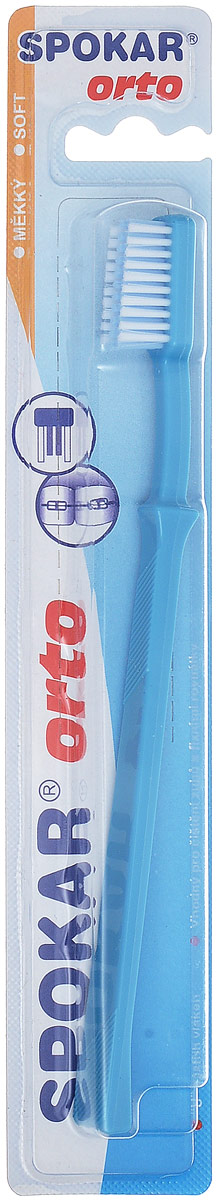 Spokar Orto Soft ортодонтическая зубная щетка, цвет голубой