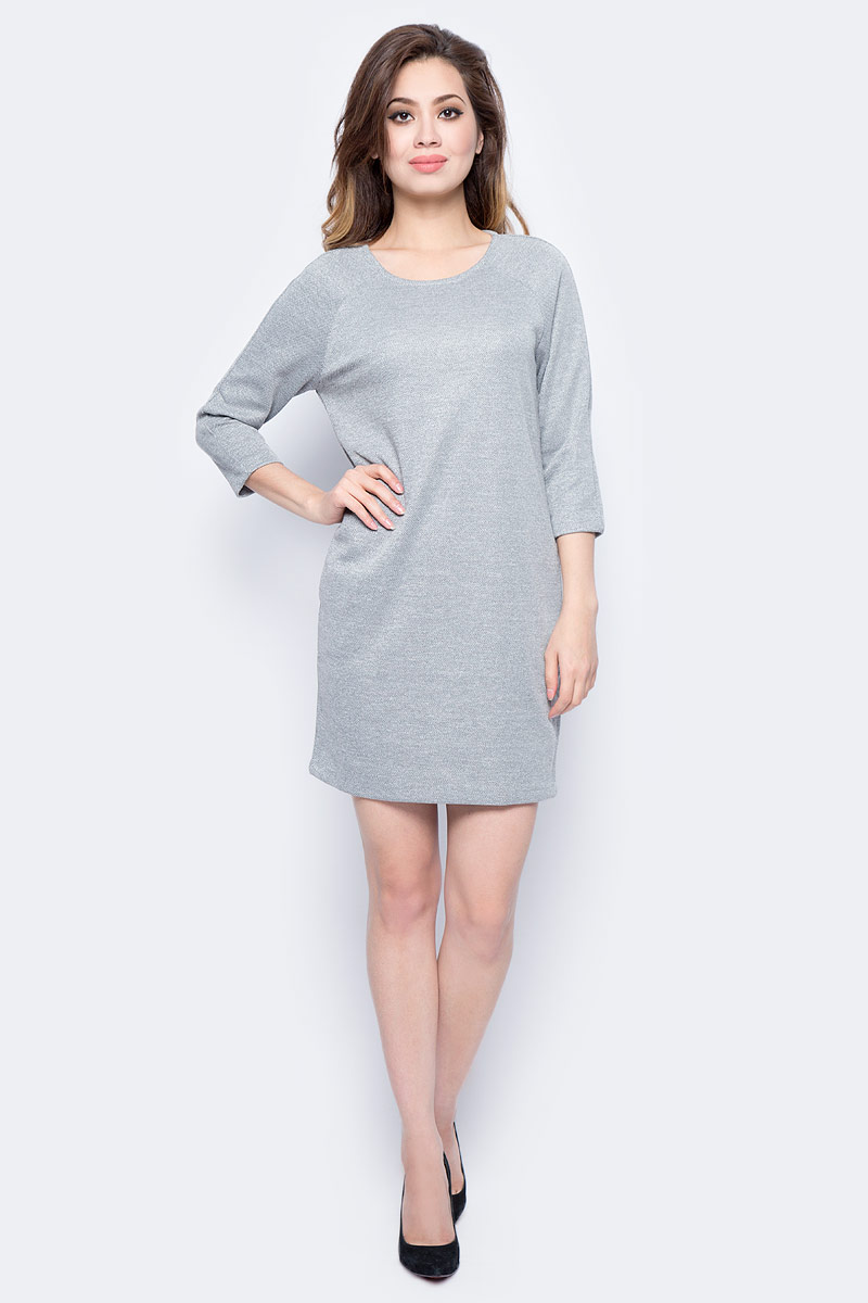 Платье Sela, цвет: серый меланж. DK-117/1176-7422. Размер L (48)DK-117/1176-7422 Платье Sela, цвет: серый меланж. DK-117/1176-7422. Размер L (48)DK-117/1176-7422Стильное платье от Sela выполнено из хлопкового трикотажа. Модель свободного кроя с рукавами-реглан длиной 3/4 и круглым вырезом горловины по бокам дополнена втачными карманами.