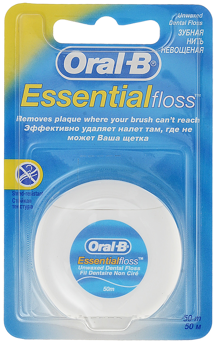 Oral-B Зубная нить Essential floss невощеная 50 м