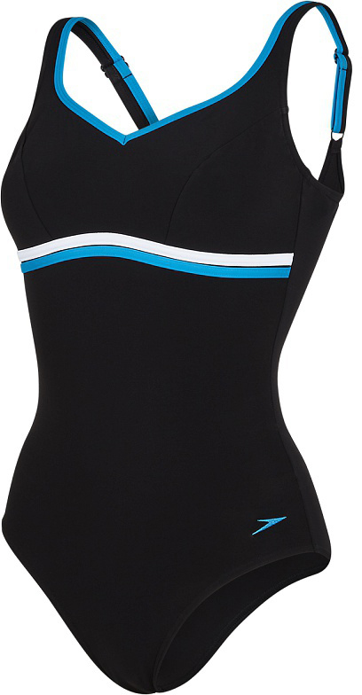 Купальник слитный Speedo Contourluxe 1 Piece, цвет: черный, синий. 8-10417B722-B722. Размер 32 (42/44)8-10417B722-B722 Купальник слитный Speedo Contourluxe 1 Piece, цвет: черный, синий. 8-10417B722-B722. Размер 32 (42/44)8-10417B722-B722Классический спортивный купальник Speedo Contoureluxe 1 Piece, визуально моделирующий фигуру, выполнен из мягкой эластичной ткани. Изделие быстро сохнет, длительное время не теряет форму и эксплуатационные качества.Модель сконструирована таким образом, чтобы подчеркнуть женственную натуральную форму груди и скорректировать линию талии. Регулируемые лямки гарантируют удобную посадку и комфорт при любых видах активности в воде. Конструкция модели предусматривает среднюю высоту линии выреза бедра. Моделирующий эффект купальника возникает не только за счет специального кроя, но благодаря свойствам самого материала. Купальник снабжен гигиенической защитой. Изделие украшено контрастными вставками и вышитым логотипом бренда.Такой купальник займет достойное место в вашем гардеробе, в нем вы всегда будете в центре внимания!