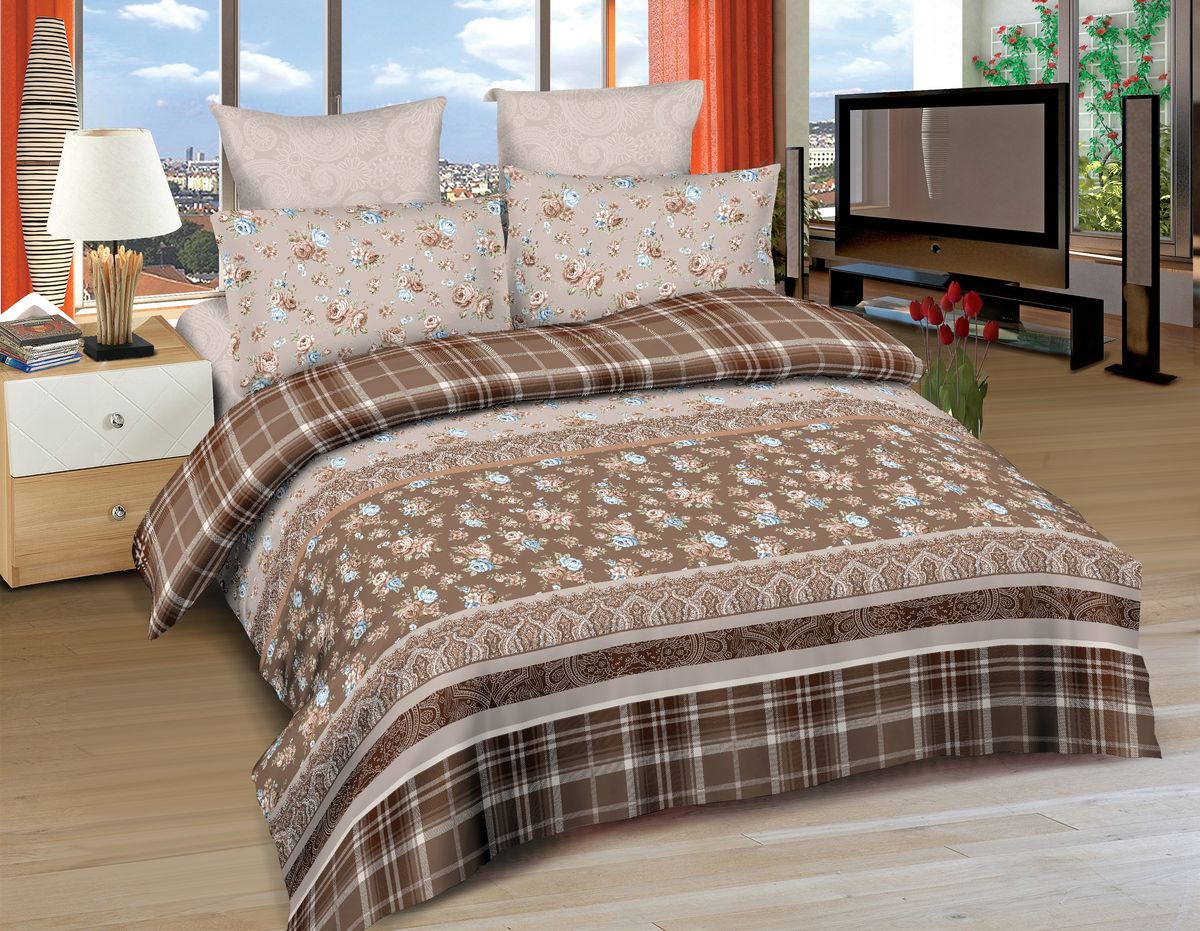 Комплект белья Amore Mio Stirling, семейный, наволочки 70x70, 50x70, цвет: коричневый, голубой86522 Комплект белья Amore Mio Stirling, семейный, наволочки 70x70, 50x70, цвет: коричневый, голубой86522Постельное белье Amore Mio из сатина - оригинальные дизайны и отменное качество. Ткань изготовлена из 100% хлопка, плотная и легкая, яркие рисунки, отменное качество пошива.