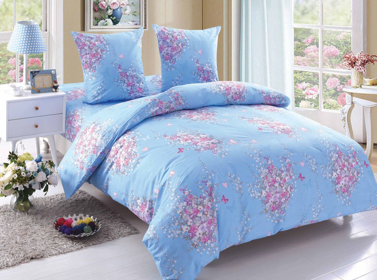 Комплект белья Amore Mio Flora, 2-спальный, наволочки 70x70, цвет: розовый, белый, голубой89375 Комплект белья Amore Mio Flora, 2-спальный, наволочки 70x70, цвет: розовый, белый, голубой89375Постельное белье Amore Mio из поплина - оригинальные дизайны и отменное качество. Ткань - плотная и легкая, яркие рисунки, отменное качество пошива.