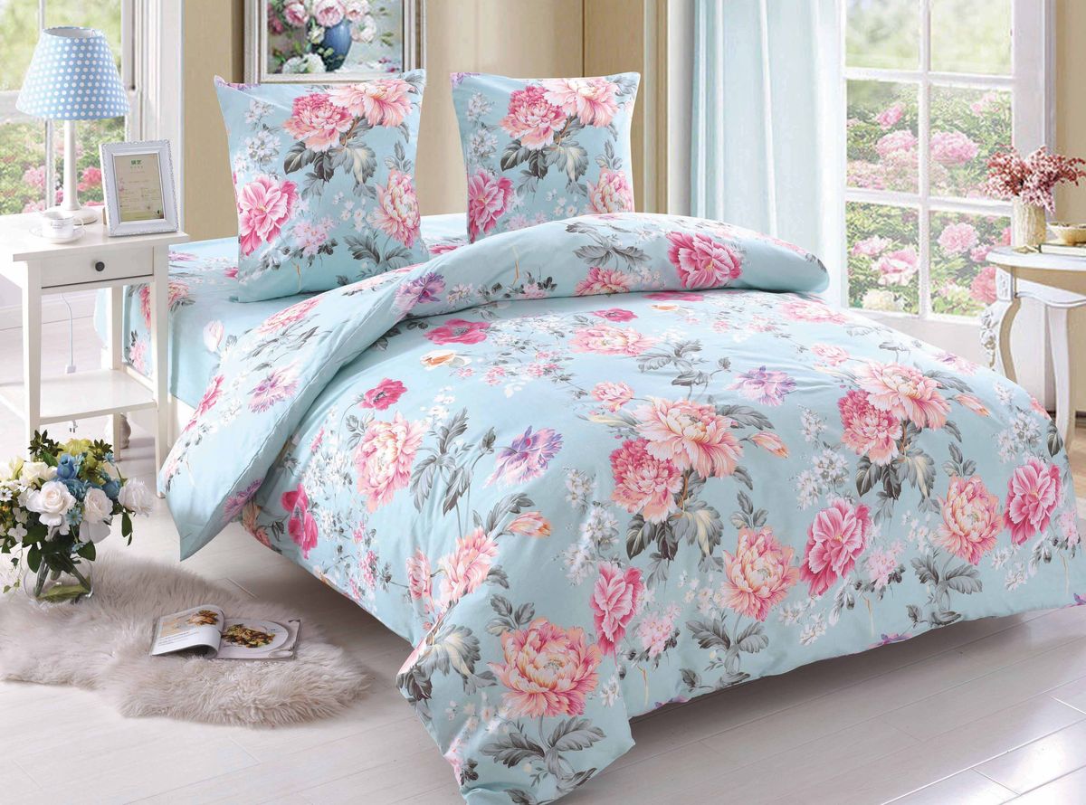 Комплект белья Amore Mio Caroline, семейный, наволочки 70x70, 50x70, цвет: голубой, розовый89426 Комплект белья Amore Mio Caroline, семейный, наволочки 70x70, 50x70, цвет: голубой, розовый89426Постельное белье Amore Mio из поплина - оригинальные дизайны и отменное качество. Ткань - плотная и легкая, яркие рисунки, отменное качество пошива.