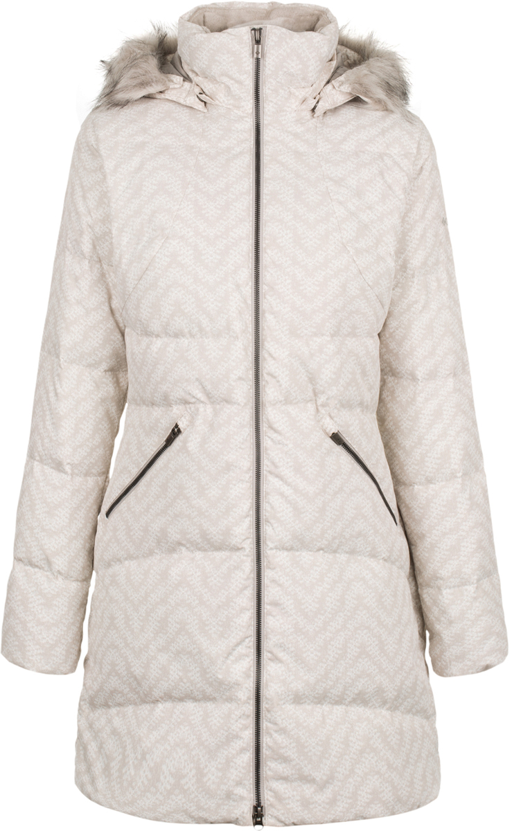 Пуховик женский Columbia Varaluck Mid Hdd Down Jacket W, цвет: серый. 1742951-020. Размер L (48)1742951-020 Пуховик женский Columbia Varaluck Mid Hdd Down Jacket W, цвет: серый. 1742951-020. Размер L (48)1742951-020Удлиненная женская пуховая куртка Varaluck от Columbia (450 fill power) - отличный выбор для путешествий и города в холодную погоду. Верхняя ткань обработана водоотталкивающей пропиткой, которая защищает изделие от намокания. Регулируемый, отстегивающийся капюшон оформлен искусственным мехом. Куртка имеет боковые карманы на молнии. Утяжка по низу изделия и двусторонняя молния обеспечивают необходимое тепло и комфорт в холодную погоду.