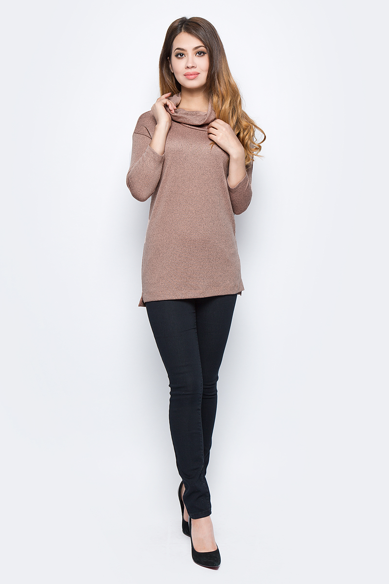 Джемпер женский Sela, цвет: кофейный крем меланж. Tt-111/1304-7422. Размер XS (42)Tt-111/1304-7422 Джемпер женский Sela, цвет: кофейный крем меланж. Tt-111/1304-7422. Размер XS (42)Tt-111/1304-7422Женский джемпер от Sela выполнен из высококачественного материала. Модель с рукавами 3/4 и воротником-хомут.