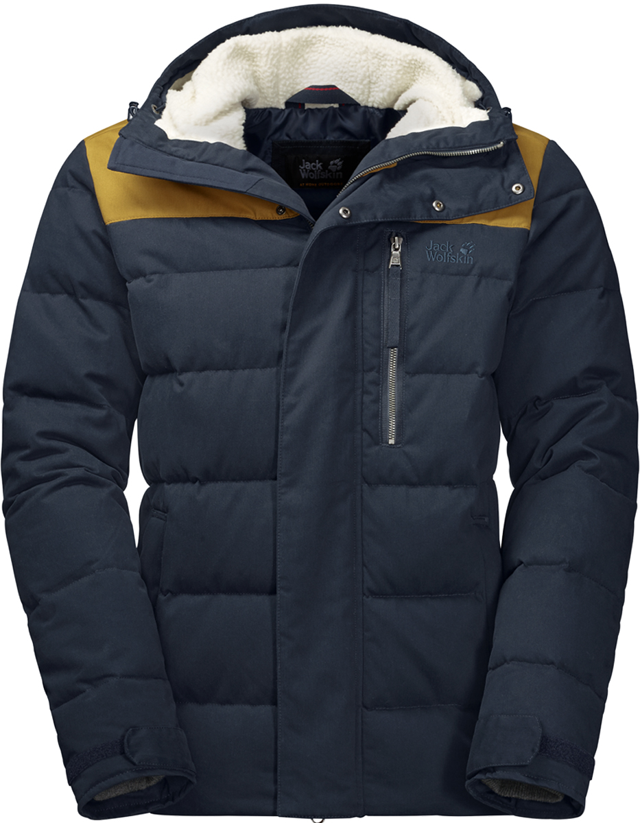 Пуховик мужской Jack Wolfskin Lakota Jacket, цвет: темно-синий. 1203791-1010. Размер S (42/44)