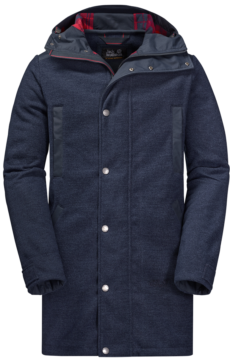 Пальто мужское Jack Wolfskin Edmonton Coat, цвет: темно-синий. 1706041-1010. Размер M (44/46)1706041-1010 Пальто мужское Jack Wolfskin Edmonton Coat, цвет: темно-синий. 1706041-1010. Размер M (44/46)1706041-1010Ветронепроницаемое дышащее пальто от Jack Wolfskin Edmonton Coat из похожего на шерсть флиса с экстрамягкой изнаночной стороной. Когда холодный восточный ветер подует с моря во время поздней осенней прогулки, пальто Edmonton Coat (Эдмонтон Коут) не даст вам замерзнуть. Ветронепроницаемый материал сочетает в себе классический внешний вид и современную функциональность. Ветронепроницаемый материал Stormlock (Штормлок) снаружи похож на шерсть, а на мягкую подкладку нанесен клетчатый принт. Это придает пальто Edmonton (Эдмонтон) легкое сходство с традиционным пальто дафлкот. Материал также прекрасно дышит, что вы в полной мере оцените, когда будете спешить домой в осенний день.Пальто имеет усиливающие вставки в области плеч, что повышает его износостойкость, вшитый капюшон с возможностью регулировать внутренний объем.