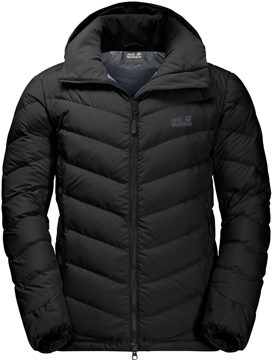 Пуховик мужской Jack Wolfskin Fairmont, цвет: черный. 1203591-6000. Размер XL (52)1203591-6000 Пуховик мужской Jack Wolfskin Fairmont, цвет: черный. 1203591-6000. Размер XL (52)1203591-6000Ветронепроницаемая, очень теплая куртка от Jack Wolfskin «Fairmont» на пуху с отстегивающимся капюшоном. Если вы из тех людей, кому по душе долгая дорога домой сквозь снег и ледяной зимний ветер, необычайно теплая и ветронепроницаемая куртка Fairmont (Феирмонт) создана специально для вас. При разработке этой куртки мы сфокусировались на минимальном весе и максимальной теплоизоляции, поэтому мы остановили свой выбор на высокоэффективном наполнителе из утиного пуха.Вы почувствуете тепло сразу же, как только наденете куртку. Ветронепроницаемый внешний материал повышает теплоизоляцию. Куртку можно носить как с капюшоном, так и без него. Просто отстегните его, если он вам не нужен.