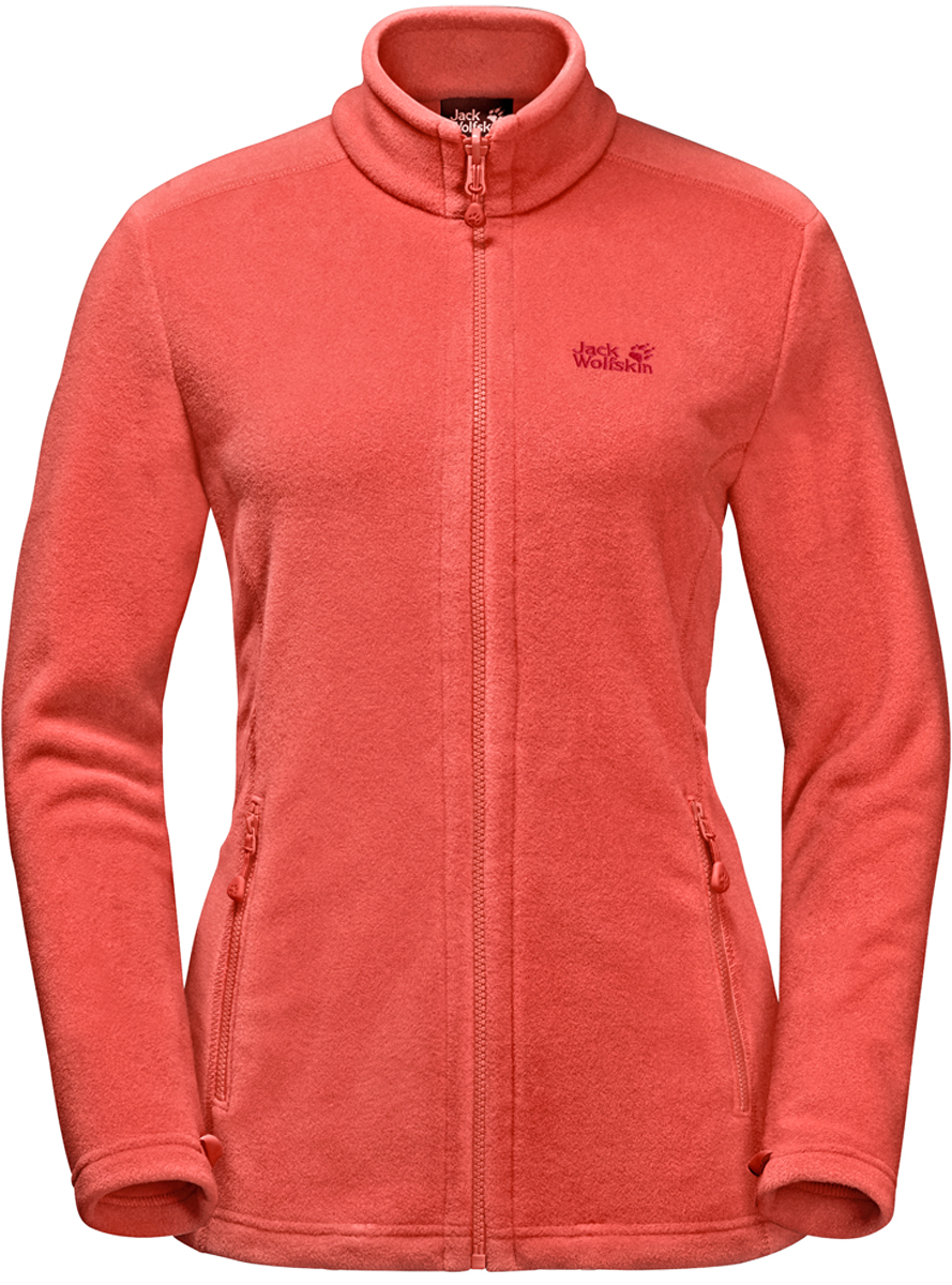 Толстовка женская Jack Wolfskin Moonrise Jacket W, цвет: оранжевый. 1703881-2043. Размер XL (52/54)1703881-2043 Толстовка женская Jack Wolfskin Moonrise Jacket W, цвет: оранжевый. 1703881-2043. Размер XL (52/54)1703881-2043Женская толстовка Jack Wolfskin Moonrise Jacket - классическая туристическая толстовка с короткой системной застежкой-молнией. Модель приталенного кроя с воротником-стойкой, надежно защищающим от ветра, изготовлена из материала Nanuk 150, флиса среднего уровня термоизоляции, и застегивается на молнию. Изделие имеет регулируемый нижний край, два прорезных кармана и короткую системную застежку-молнию. С помощью системной застежки-молнии вы можете сочетать толстовку с любой подходящей внешней курткой, создавая тем самым идеальную комбинацию для холодной и влажной погоды.