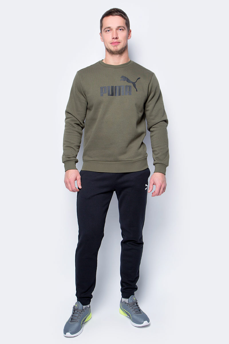 Свитшот мужской Puma ESS No.1 Crew Sweat, Fl, цвет: темно-зеленый. 83825214. Размер XXL (52/54)83825214 Свитшот мужской Puma ESS No.1 Crew Sweat, Fl, цвет: темно-зеленый. 83825214. Размер XXL (52/54)83825214Свитшот от Puma прямого кроя выполнен из меланжевого трикотажа с мягким внутренним слоем. Модель декорирована прорезиненным логотипом Puma. Среди других отличительных особенностей изделия - отделка ворота трикотажем в рубчик и тесьмой сзади по вороту с фирменной символикой, а также отделка манжет и подола трикотажем в резинку.