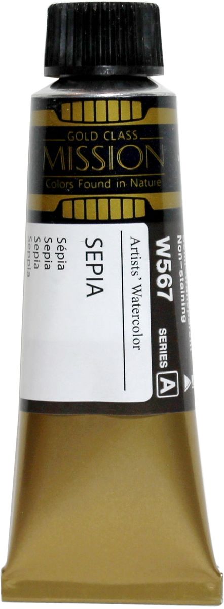 Mijello Акварель Mission Gold W567 Сепия 15 мл MWC-W567MWC-W567 Mijello Акварель Mission Gold W567 Сепия 15 мл MWC-W567MWC-W567Серия акварельных красок Корейского производителя Mijello - Mission Gold состоит из 105 цветов. Эта серия акварели была создана компанией Mijello в сотрудничестве с экспертами в области акварельной живописи. Цвета акварели серии Mission Gold это смеси высококачественных пигментов тонкого помола с высококачественными компонентами и гуммиарабиком. Эти краски предлагаются в традиционной для Корейских производителей тубах по 15мл. Используйте краски Mijello серии Mission Gold для акварельной живописи по мокрому, они идеально подойдут для подобной техники работы с акварелью. Акварель Mijello Mission Gold будет отличным выбором как начинающему художнику, так и профессионалу.