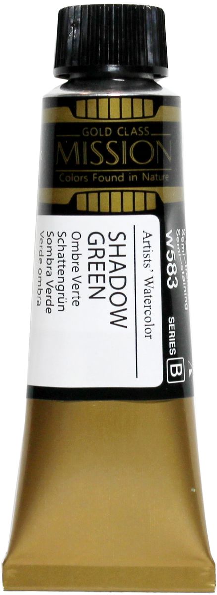 Mijello Акварель Mission Gold цвет W583 Зеленая тень 15 мл MWC-W583MWC-W583 Mijello Акварель Mission Gold цвет W583 Зеленая тень 15 мл MWC-W583MWC-W583Серия акварельных красок Корейского производителя Mijello - Mission Gold состоит из 105 цветов. Эта серия акварели была создана компанией Mijello в сотрудничестве с экспертами в области акварельной живописи. Цвета акварели серии Mission Gold это смеси высококачественных пигментов тонкого помола с высококачественными компонентами и гуммиарабиком. Эти краски предлагаются в традиционной для Корейских производителей тубах по 15мл. Используйте краски Mijello серии Mission Gold для акварельной живописи по мокрому, они идеально подойдут для подобной техники работы с акварелью. Акварель Mijello Mission Gold будет отличным выбором как начинающему художнику, так и профессионалу.