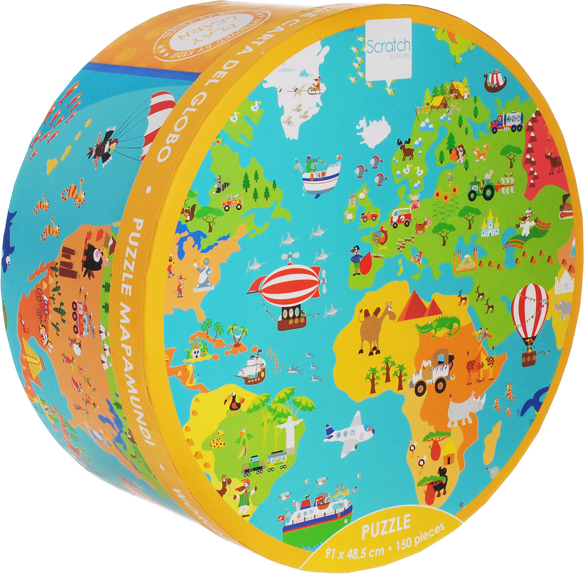 Scratch Пазл для малышей Карта мира