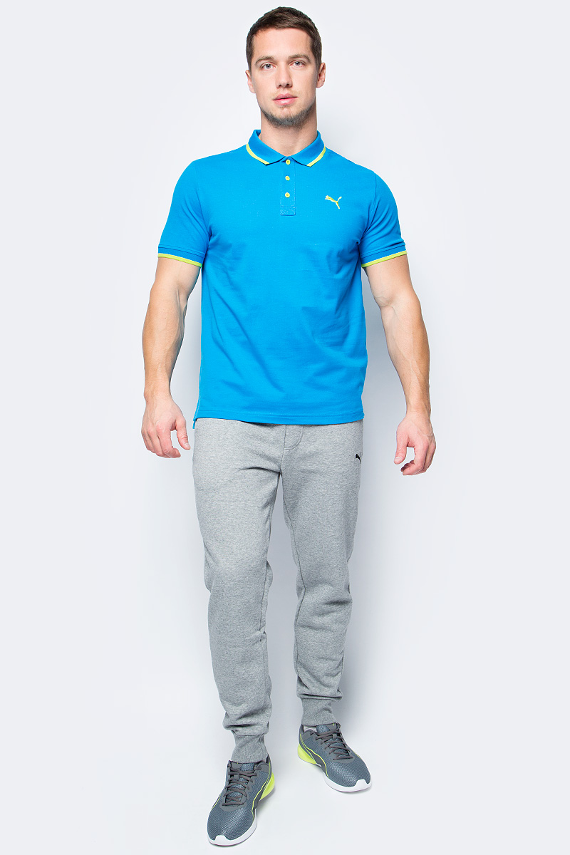 Поло мужское Puma Hero Polo, цвет: голубой, желтый. 838303_34. Размер M (46/48)838303_34 Поло мужское Puma Hero Polo, цвет: голубой, желтый. 838303_34. Размер M (46/48)838303_34Стильная мужская рубашка-поло Hero Polo выполнена из хлопка с добавлением эластана. Высокофункциональная технология dryCELL отводит влагу, поддерживает тело сухим и гарантирует максимальный комфорт. Модель декорирована вышитым логотипом PUMA. Среди других отличительных особенностей изделия - двухцветный отложной воротник с контрастной полосой, отделка тесьмой с фирменной символикой с внутренней стороны ворота и манжеты из эластичного трикотажа. Классический крой понравится ценителям простого и лаконичного стиля, а воротник добавит элегантности модели. Отличный вариант для повседневного образа.