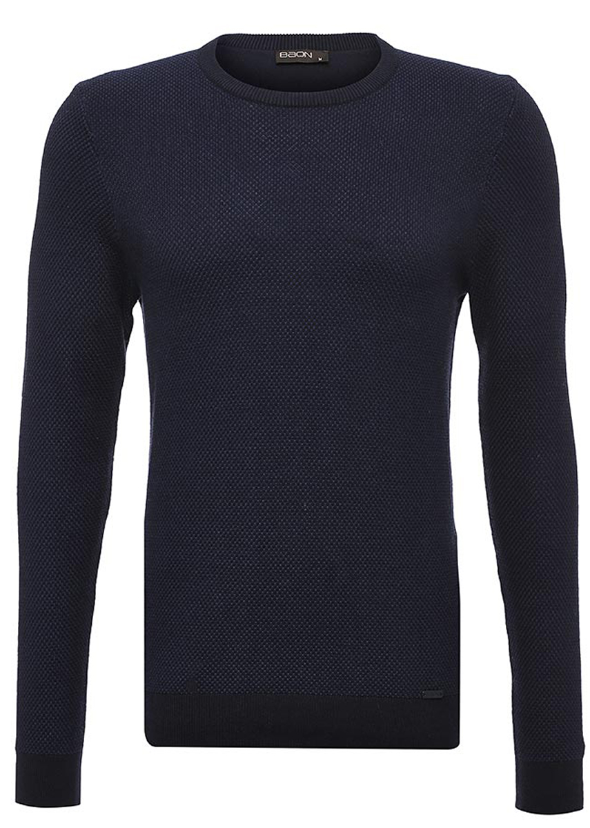 Джемпер мужской Baon, цвет: синий. B637523_Deep Navy Melange. Размер M (48)B637523_Deep Navy Melange Джемпер мужской Baon, цвет: синий. B637523_Deep Navy Melange. Размер M (48)B637523_Deep Navy MelangeДжемпер от Baon - элегантная модель для повседневного ношения. Изделие выполнено из хлопкового трикотажа, украшенного рельефным узором. Снизу расположен фирменный пластиковый логотип.