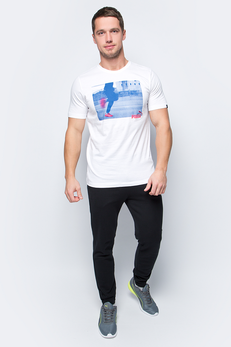 Футболка мужская Puma Explosive Photoprint Tee, цвет: белый. 590936_02. Размер S (44/46)590936_02 Футболка мужская Puma Explosive Photoprint Tee, цвет: белый. 590936_02. Размер S (44/46)590936_02Футболка Explosive Photoprint Tee изготовлена из хлопка с влагоотводящей пропиткой на основе биотехнологий. Изделие имеет стандартную посадку, круглый вырез горловины и стандартные короткие рукава. Ворот выполнен из трикотажа в рубчик. Стильная мужская футболка классического кроя прекрасно дополнит ваш повседневный образ.