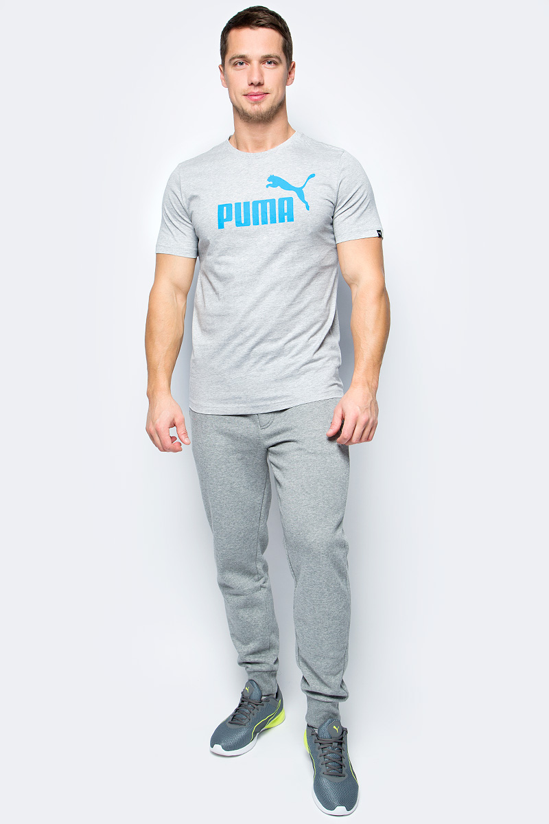 Футболка мужская Puma ESS No.1 Tee, цвет: светло-серый, голубой. 83824134. Размер S (44/46)838241_34 Футболка мужская Puma ESS No.1 Tee, цвет: светло-серый, голубой. 83824134. Размер S (44/46)838241_34Футболка ESS No.1 Tee просто создана для занятий спортом. Модель декорирована прорезиненным логотипом и изготовлена из высокофункционального материала dryCELL, который отводит влагу, поддерживает тело сухим и гарантирует максимальный комфорт. Среди других отличительных особенностей изделия - отделка ворота трикотажем в рубчик и тесьмой сзади по вороту с фирменной символикой.