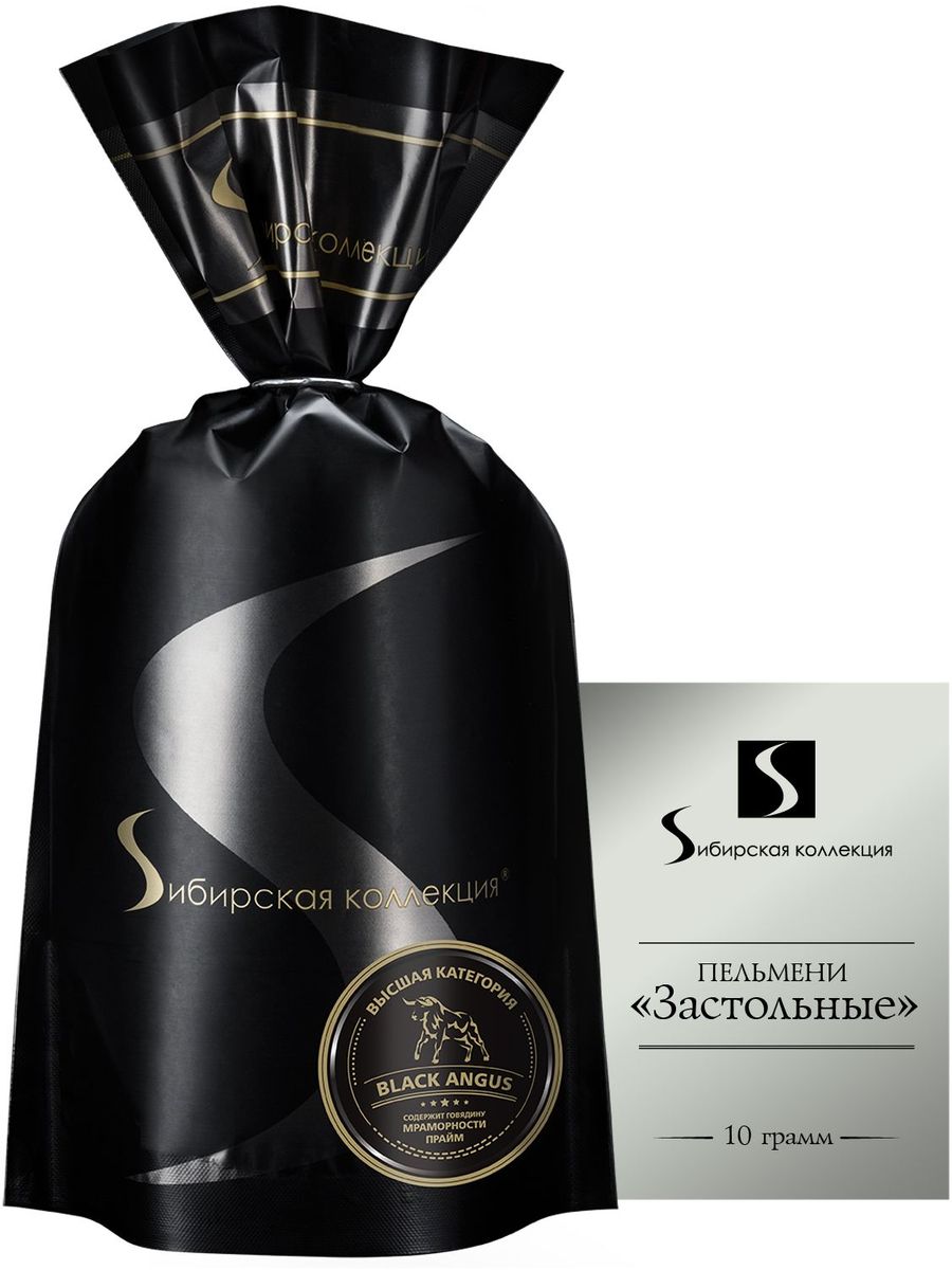 Sибирская коллекция Пельмени Застольные, 800 г523 Sибирская коллекция Пельмени Застольные, 800 г523Пельмени Застольные весом 10 г - идеальная основа для семейного ужина. Отборная мраморная говядина Black Angus придает пельменям особую сочность и неповторимый вкус.