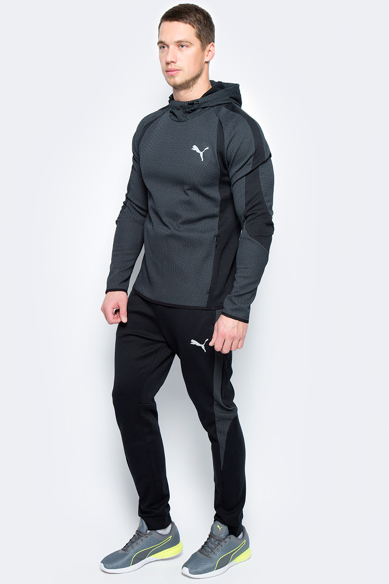 Брюки спортивные мужские Puma Bonded Tech Trackster, цвет: черный. 51564801. Размер L (48/50)51564801 Брюки спортивные мужские Puma Bonded Tech Trackster, цвет: черный. 51564801. Размер L (48/50)51564801Модель от Puma изготовлена с использованием высокофункциональной технологии DryCell, которая отводит влагу, поддерживает тело сухим и гарантирует комфорт во время активных тренировок и занятий спортом. Изделие декорировано логотипом DryCell, нанесенным методом термопечати на пояс, логотипом Puma, также нанесенным методом термопечати, а боковые швы отделаны тесьмой с перфорацией. Также символикой Puma снабжен эластичный материал, которым отделан пояс. В пояс продернут затягивающийся шнур для идеальной подгонки по фигуре. Имеется скрытый карман на молнии. Изделие имеет удобную стандартную посадку.