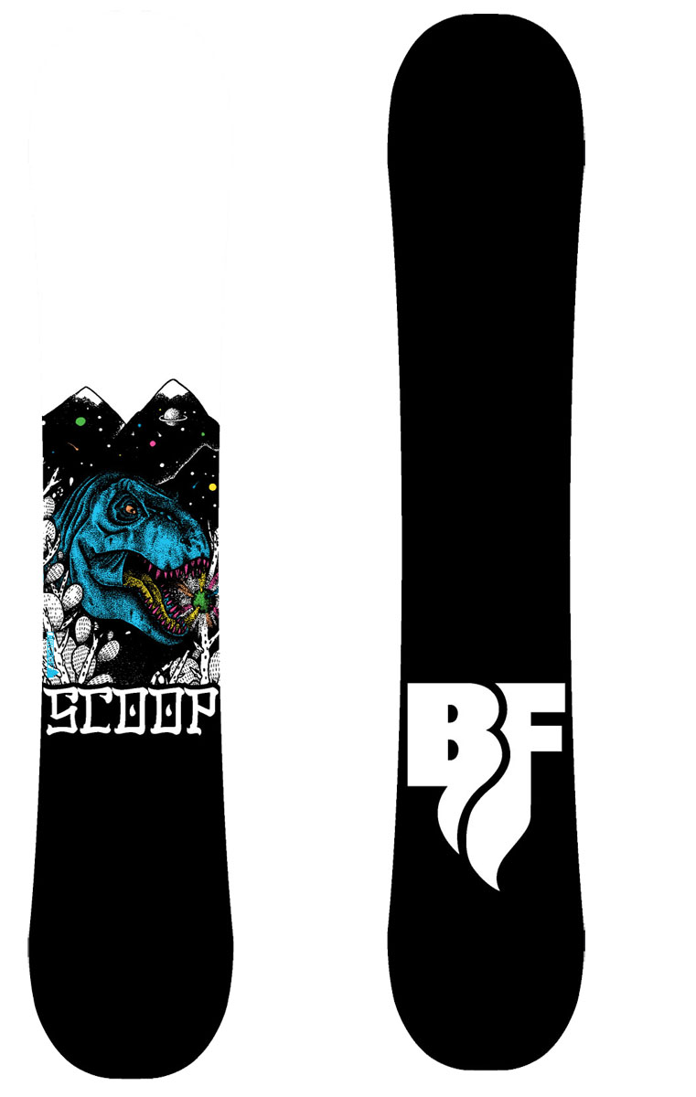 Сноуборд BF Snowboards Scoop Dino. Ростовка 156 см9333725271242 Сноуборд BF Snowboards Scoop Dino. Ростовка 156 см9333725271242Доска BF Snowboards хорошо подойдет начинающим и продолжающим райдерам. Сноуборд с геометрией универсала позволит с легкостью кататься по ухоженным трассам и дает возможность выезжать все трасс. Сердечник из тополя делает сноуборд очень отзывчивым и легким. Средняя жесткость прощает ошибки при обучении. Прогиб: Classic Camber.Конструкция: Sandwich, Directional Twin.Сердечник: тополь. Закладные: 5х2. Кант: Steel Edge, 48HRC.Жесткость: средняя.Скользящая поверхность: Extruded.Уровень катания: начинающий/продолжающий.
