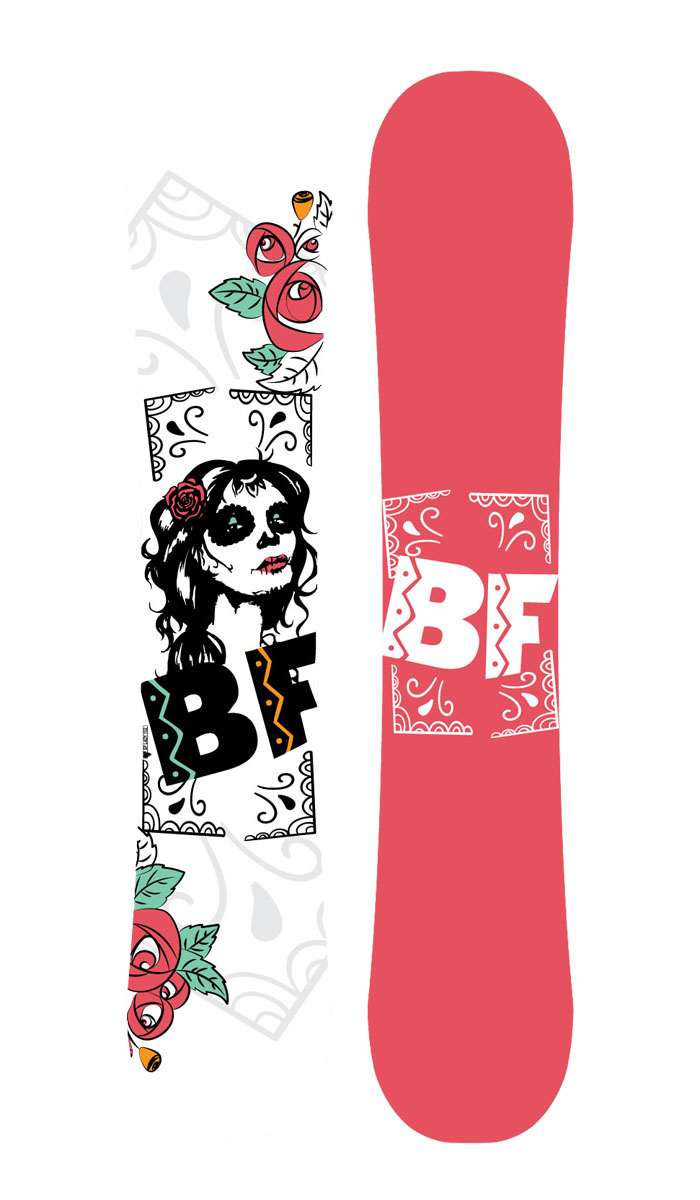 Сноуборд BF snowboards Special Lady Black Rose. Ростовка 146 см9333725271310 Сноуборд BF snowboards Special Lady Black Rose. Ростовка 146 см9333725271310Доска SPECIAL LADY разработана специально для девушек, которые хотят кататься с легкостью. На этом сноуборде хорошо учиться кататься и прогрессировать! Геометрия универсала позволит с легкостью кататься по ухоженным трассам и дает возможность выезжать все трасс. Узкая талия сделают перекантовки проще-простого! Прогиб: classic camber. Конструкция: sandwich, directional twin. Сердечник: тополь. Закладные: 4х2. Кант: steel edge, 48HRC. Жесткость: средняя. Скользящая поверхность: extruded. Уровень катания: начинающий/ продолжающий.