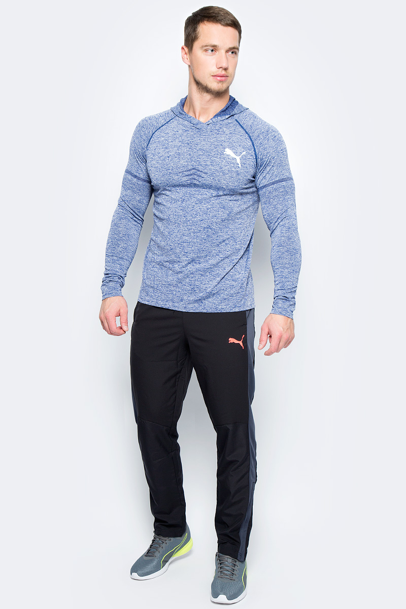 Толстовка мужская Puma VENT Evoknit Hoodie, цвет: синий. 51563002. Размер S (44/46)51563002 Толстовка мужская Puma VENT Evoknit Hoodie, цвет: синий. 51563002. Размер S (44/46)51563002Модель изготовлена с использованием высокофункциональной технологии DryCell, которая отводит влагу, поддерживает тело сухим и гарантирует комфорт во время активных тренировок и занятий спортом. Ворот отделан тесьмой. Капюшон имеет подкладку из мелкоячеистого сетчатого материала. Вставки из крупноячеистого сетчатого материала на рукавах, подмышками и в верхней части спины. Вставки из мелкоячеистого сетчатого материала на груди также способствуют лучшей вентиляции. Модель декорирована на спине надписью, выполненной из нашитого мелкоячеистого сетчатого материала. Низ подвернут и снабжен кулиской. Изделие декорировано логотипом DryCell, нанесенным методом термопечати.