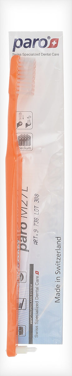 Paro Зубная щетка M27L, с монопучком на конце, цвет: оранжевый