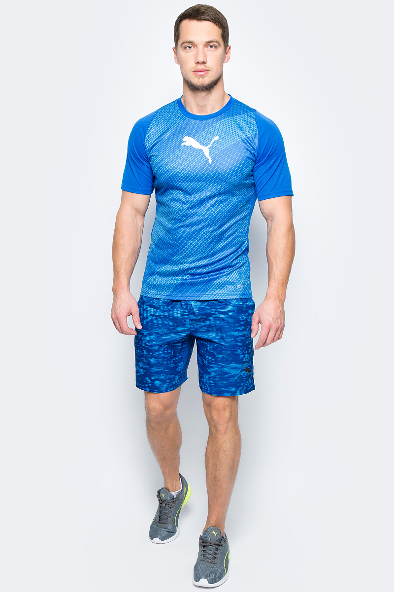 Шорты мужские Puma Reps Wvn Grphic Short, цвет: синий. 51458508. Размер S (44/46)51458508 Шорты мужские Puma Reps Wvn Grphic Short, цвет: синий. 51458508. Размер S (44/46)51458508Мужские шорты REPS WVN GRPHIC SHORT изготовлены из функционального материала с использованием современной технологии dryCELL, которая отводит влагу, поддерживает тело сухим и гарантирует комфорт во время активных тренировок и занятий спортом. Также изделие имеет вставки из сетчатого материала, обеспечивающие отличную вентиляцию. Плоские швы не натирают кожу. Благодаря поясу из эластичного материала с затягивающимся шнуром эти шорты удобно надевать и снимать. Дополнительные удобства создают два внутренних кармана в боковых швах из сетчатого материала. Ластовица выполнена из материала со спандексом для обеспечения полной свободы движений. Изделие дополнено графическим рисунком и декорировано логотипом PUMA на левой штанине. Отличная вентиляция и удобный крой обеспечат комфорт во время отдыха и спортивных тренировок.