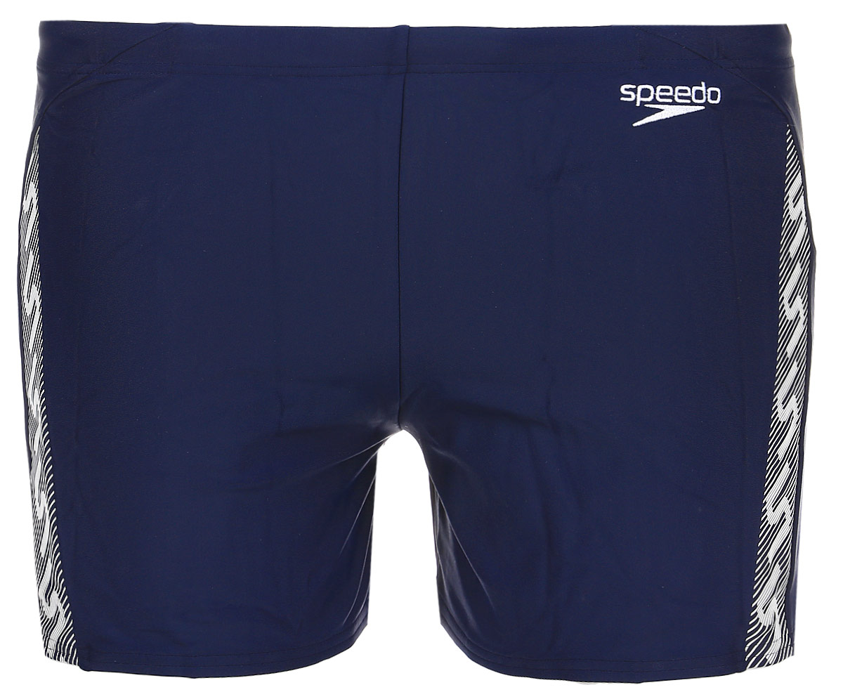 Плавки-шорты мужские Speedo Monogram Aquashort, цвет: темно-синий. 8-114775332-5332. Размер 32 (42/44)8-114775332-5332 Плавки-шорты мужские Speedo Monogram Aquashort, цвет: темно-синий. 8-114775332-5332. Размер 32 (42/44)8-114775332-5332Мужские плавки-шорты Speedo - отличный выбор для похода в бассейн.Технологичная ткань Endurance10 не содержит в своем составе эластомеров и устойчива к воздействию хлора. Материал тянется в четырех направлениях, а регулируемая талия обеспечивает удобную посадку. Модель поглощает меньше воды, поэтому она быстрее сохнет и дольше сохраняет форму.Благодаря фактору защиты от ультрафиолета UPF 50, ткань блокирует вредное солнечное излучение.
