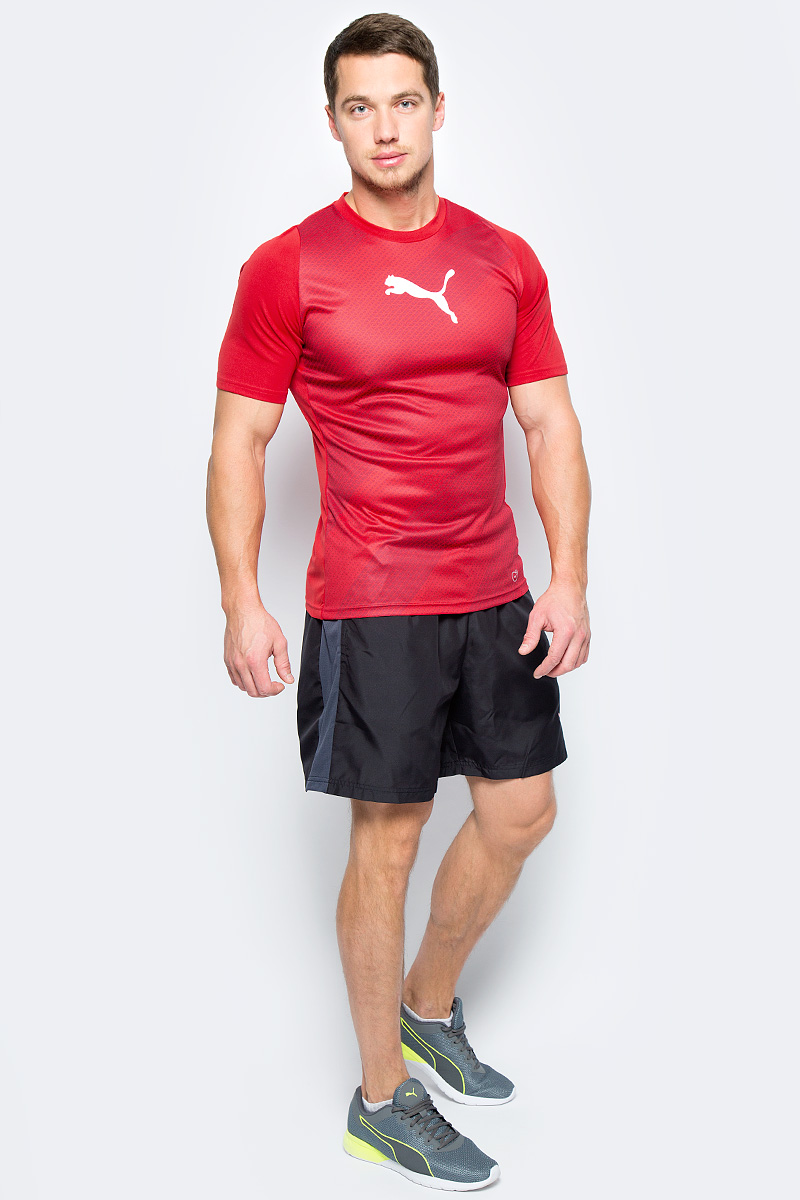 Шорты мужские Puma evoTRG Woven Shorts, цвет: черный. 65534606. Размер XL (50/52)65534606 Шорты мужские Puma evoTRG Woven Shorts, цвет: черный. 65534606. Размер XL (50/52)65534606Эластичные и дышащие шорты evoTRG Woven Shorts от Puma для тренировок станут идеальным дополнением любой футбольной формы. Дышащий сетчатый материал на спине и боковые вставки Puma Formstrip обеспечивают повышенную циркуляцию воздуха и оптимальную воздухопроницаемость. Шорты сшиты из эластичного материала, который обеспечивает максимальную гибкость и свободу движений. Эластичный пояс со шнурком. Боковые карманы.