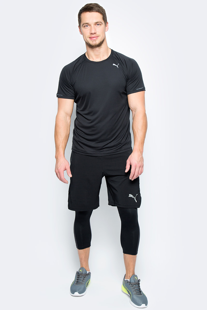 Футболка для бега мужская Puma Core-Run S/S Tee, цвет: черный. 51500801. Размер S (44/46)51500801 Футболка для бега мужская Puma Core-Run S/S Tee, цвет: черный. 51500801. Размер S (44/46)51500801Футболка Core-Run S/S Tee изготовлена с использованием высокофункциональной технологии dryCELL, которая отводит влагу, поддерживает тело сухим и гарантирует комфорт во время активных тренировок и занятий спортом. Легкий супердышащий материал изделия прекрасно держит форму и обеспечивает полный комфорт. Логотип и другие декоративные элементы, в том числе петлица сзади на горловине выполнены из светоотражающего материала и позаботятся о вашей безопасности в темное время суток. Плоские швы не натирают кожу и обеспечивают непревзойденный комфорт.