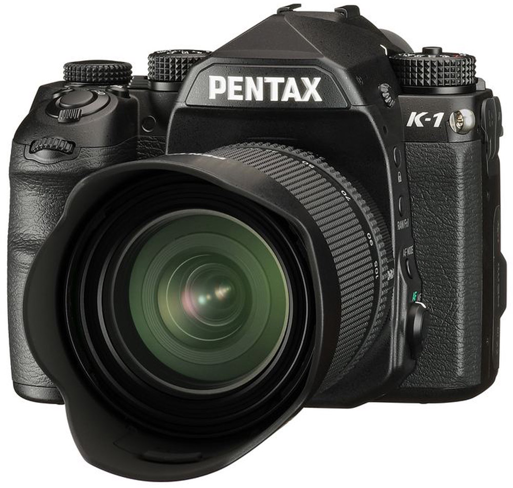 Pentax K-1 Kit 28-105mm, Black цифровая зеркальная фотокамераSK0019578FA28-105 Pentax K-1 Kit 28-105mm, Black цифровая зеркальная фотокамераSK0019578FA28-105Унаследовав традиционную компактность, свойственную всем камерам Pentax, а также прочный износостойкий корпус, K-1 имеет существенные преимущества перед обычными 35-мм полноформатниками благодаря технологиям высокого разрешения, позаимствованным у среднеформатных камер, широкому набору возможностей съемки, а также впечатляющей приспособленности к работе в полях.В конструкции К-1 применяется недавняя разработка - 35 мм полноформатный CMOS-сенсор, тот самый, который дает столь потрясающее качество изображения, которым славятся камеры серии К от Pentax. Благодаря своему большому размеру и широкому шагу пикселя, эта матрица позволяет получать яркие, реалистичные изображения с богатой градацией цвета и минимумом шумов. С увеличением размера сенсора расширились возможности контроля глубины резкости и степени размытия заднего плана.Благодаря 36,4 эффективных мегапикселей, К-1 гарантирует получение захватывающих, реалистичных изображений, способных поразить воображение зрителя. Ее поразительная разрешающая способность позволяет запечатлеть мельчайшие детали удаленных объектов (листву деревьев, капли водяных брызг и т.д.).Камера позволяет получать достаточно данных для печати фотографий великолепного качества даже в формате А2 (350 точек на дюйм). У фотографа появляется больше возможностей для построения композиции снимка - Вы можете кадрировать снимок как во время съемки, так и во время обработки. 14-битный процессор, способный обрабатывать большие объемы данных, позволяет камере К-1 создавать прекрасные, богатые тонами снимки.Несмотря на то, что оптический сглаживающий фильтр помогает снизить муар и некорректную цветопередачу, он все же серьезно ухудшает разрешающую способность камеры. В К-1 сглаживающий фильтр не применяется, что позволяет максимально использовать разрешающую способность ее многопиксельного сенсора.K-1 получила обновленный процессор PRIME IV, который, в сравнении с предыдущей версией PRIME III, лучше приспособлен для обработки изображений с высоким разрешением за счет повышения тактовой частоты почти на 50%. Его алгоритмы обработки шумов также были улучшены для получения прекрасных кадров с тончайшими цветовыми градациями на более высоких уровнях чувствительности. Сочетание улучшенной системы анализа экспозиции и новых возможностей процессора позволяет повысить точность и надежность передачи изображений.Оригинальный механизм стабилизации изображения Pentax, основанный на сдвиге сенсора, был улучшен с тем, чтобы обеспечивать оптимальную компенсацию для всех объективов, используемых для съемки с рук. Система нового поколения SR II (Shake Reduction II) получила пятиосевой механизм, который компенсирует дрожания камеры не только в горизонтальной и вертикальной плоскостях (часто наблюдается при макросъемке), но и сотрясения другого происхождения, с которыми трудно бороться только при помощи механизма стабилизации, встроенного в объектив.Четыре вспомогательных источника света стратегически расположены по всему корпусу камеры: над верхней частью объективного крепления, перед ЖК-монитором, возле слота карты памяти и возле разъема для кабеля. Простым нажатием кнопки включения подсветки вы сможете обеспечить себе удобную работу с объективом, легкую замену карт памяти, работу с кнопками управления, а также подключение и отключение кабеля в темноте. Это позволяет сделать более удобной и эффективной съемку ночных уличных сцен или работу при плохом освещении в помещении.Корпус K-1 изготовлен из очень прочного и легкого магниевого сплава, который обеспечивает превосходную ударопрочность, а также защищает от электромагнитного излучения. Помимо этого, все внутренние элементы собраны на стальном шасси, что обеспечивает повышенную прочность и исключительную надежность.Для удобства визирования с любого ракурса компания Pentax снабдила К-1 идеальным ЖК-монитором, который имеет инновационный механизм, позволяющий фиксировать монитор четырьмя опорами. Этот монитор стал решением сразу двух непростых задач, с которыми обычные мониторы не справляются: отсутствие отклонений от оптической оси и ограниченный наклон во всех направлениях, как по вертикали, так и по горизонтали. Его даже можно поднять почти на 90° для удобной съемки, например, от уровня пояса или подняв камеру над головой, причем вне зависимости от вертикальной или горизонтальной компоновки кадра.