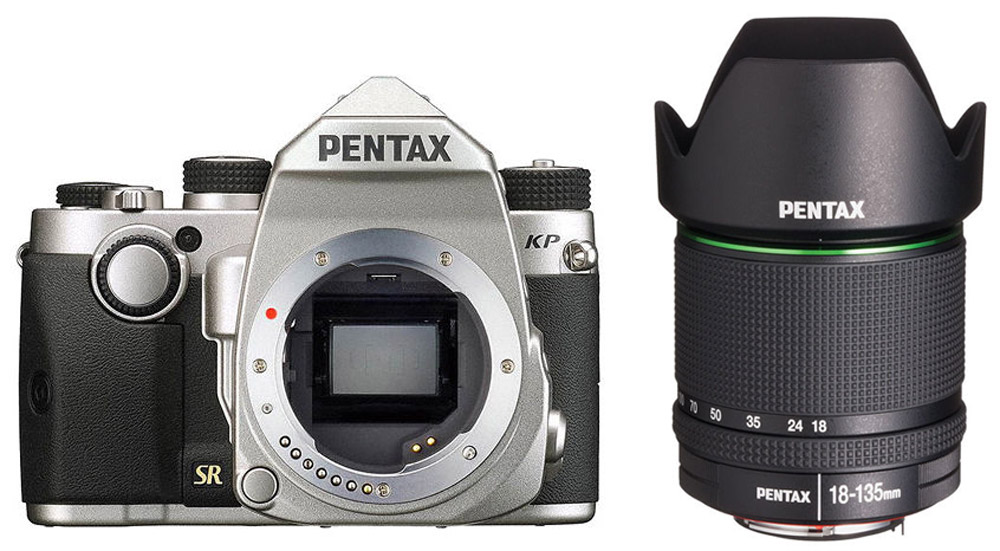 Pentax KP Kit 18-135mm, Silver Black зеркальная фотокамера + 3 рукоятки