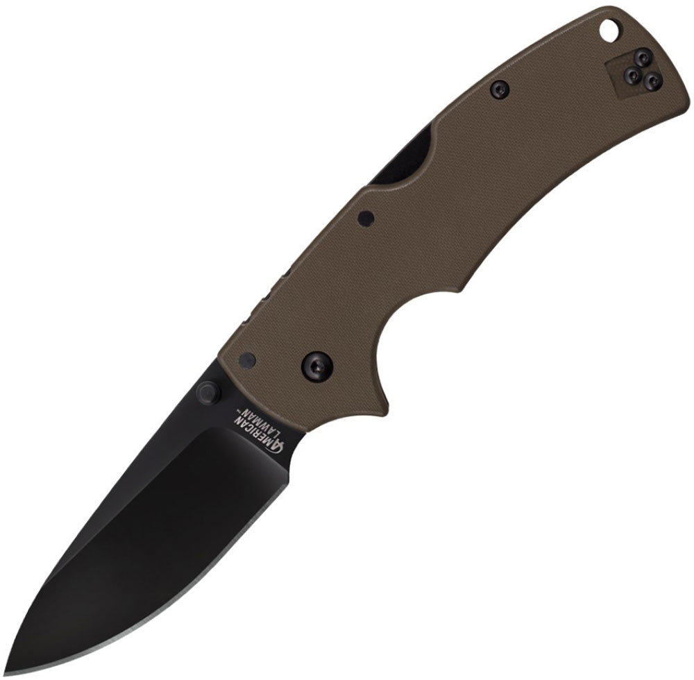 Нож складной Cold Steel American Lawman, цвет: коричневый, длина клинка 8,9 смCS/58ALVF Нож складной Cold Steel American Lawman, цвет: коричневый, длина клинка 8,9 смCS/58ALVFЭлегантный нож Cold Steel American Lawman выполнен с традиционным качеством американцев. В нем продуманы детали вплоть до мелочей, начиная от внешнего вида и заканчивая техническими параметрами, которые оценят все любящие острое оружие.