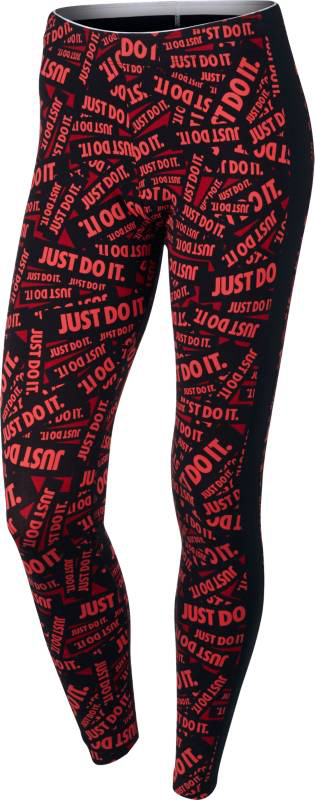 Леггинсы женские Nike Nsw Lggng Club Prnt, цвет: красный, черный. 853960-645. Размер S (42/44)853960-645 Леггинсы женские Nike Nsw Lggng Club Prnt, цвет: красный, черный. 853960-645. Размер S (42/44)853960-645Женские леггинсы Nike Sportswear из эластичной гладкой ткани джерси с эластичным поясом украшены привлекающим внимание принтом Just Do It. Облегающий крой штанин обеспечивает плотную посадку и выгодно подчеркивает фигуру.
