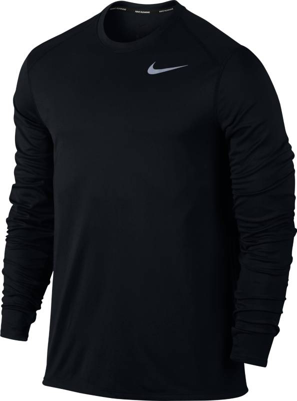 Лонгслив мужской Nike M Nk Top Core Crew, цвет: черный. 885292-010. Размер XL (52/54)885292-010 Лонгслив мужской Nike M Nk Top Core Crew, цвет: черный. 885292-010. Размер XL (52/54)885292-010Мужской беговой лонгслив Nike из влагоотводящей ткани с эргономичными отверстиями для больших пальцев обеспечивает комфорт и прекрасно сочетается с другими моделями. Благодаря светоотражающим деталям ты можешь совершать пробежки даже в темное время суток. Технология Dri-Fit отводит влагу и обеспечивает комфорт.
