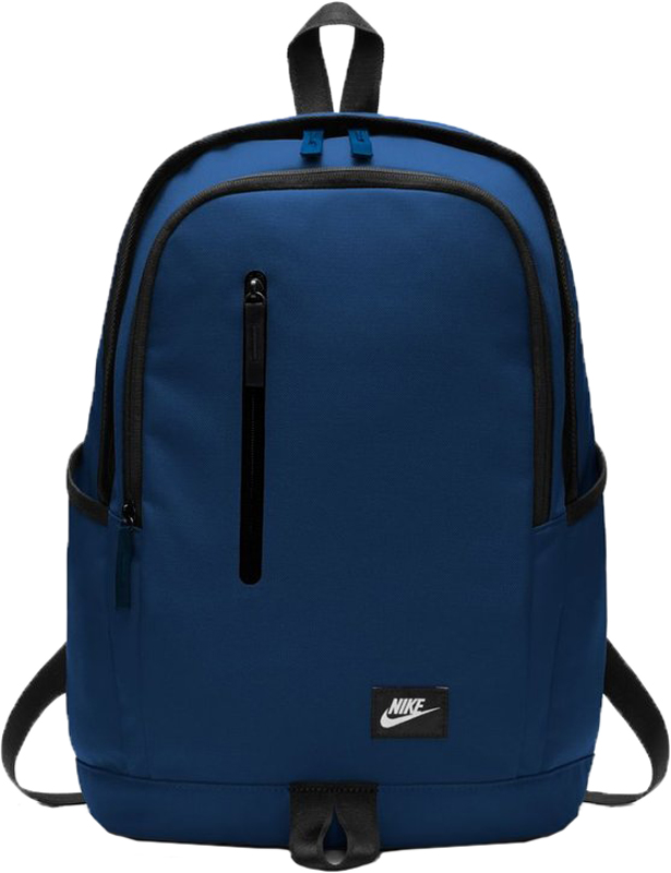 Рюкзак спортивный Nike All Access Soleday, цвет: синий. BA4857-431BA4857-431 Рюкзак спортивный Nike All Access Soleday, цвет: синий. BA4857-431BA4857-431НАДЕЖНОСТЬ И ОБЪЕМ.Рюкзак Nike All Access Soleday с множеством карманов помогает держать вещи в порядке и безопасности, выполнен из прочных материалов. Основное отделение на молнии для хранения множества вещей в дороге.Плотный полиэстер 600D для защиты экипировки.Мягкие регулируемые лямки и спинка для комфортного и удобного ношения.Мягкий внутренний карман для ноутбука для надежной защиты устройства в пути.Основное отделение на молнии с клапаном от дождя для надежного хранения.Передние карманы на молнии и боковые накладные карманы для удобства хранения вещей.
