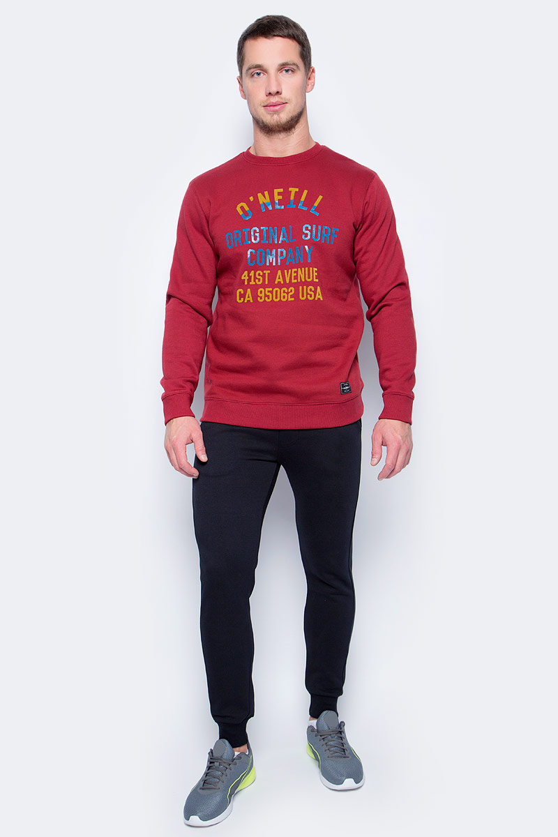 Свитшот мужской ONeill Lm Pch Logo Crew Sweatshirt, цвет: красный. 7P1416-3087. Размер XL (52/54)7P1416-3087 Свитшот мужской ONeill Lm Pch Logo Crew Sweatshirt, цвет: красный. 7P1416-3087. Размер XL (52/54)7P1416-3087Стильный мужской свитшот от ONeill выполнен из хлопкового трикотажа. Модель с длинными рукавами и круглым вырезом горловины на груди оформлена надписями. Манжеты рукавов и низ изделия дополнены трикотажными резинками.