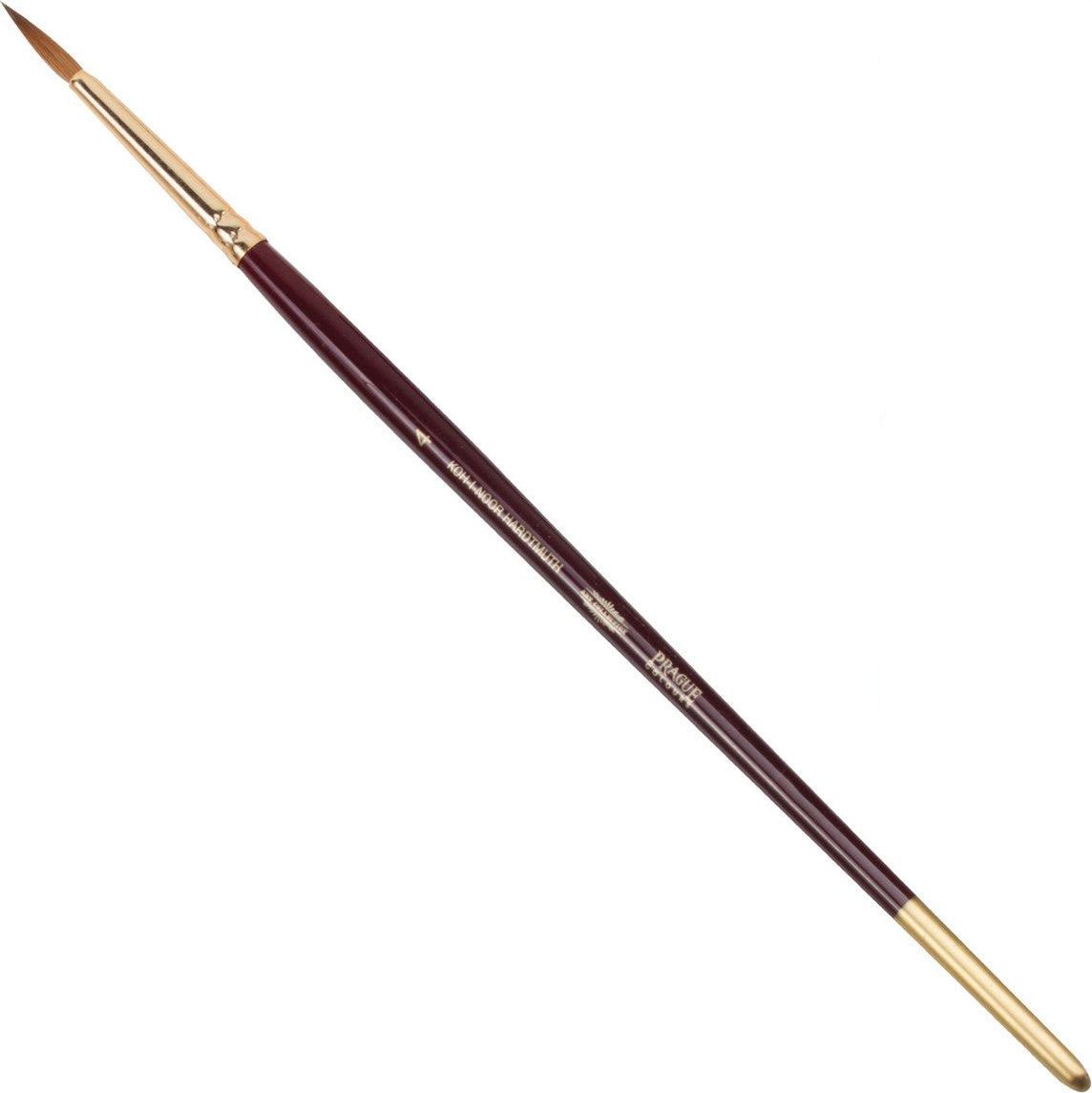 Koh-I-Noor Кисть колонок круглая №4 короткая ручка200386 Koh-I-Noor Кисть колонок круглая №4 короткая ручка200386Высококачественная кисть из натурального волоса колонка. Волос прекрасно сохраняет форму, не ломается, впитывает влагу и хорошо моется под проточной струей воды. Подходит для акварели и индийских красок.