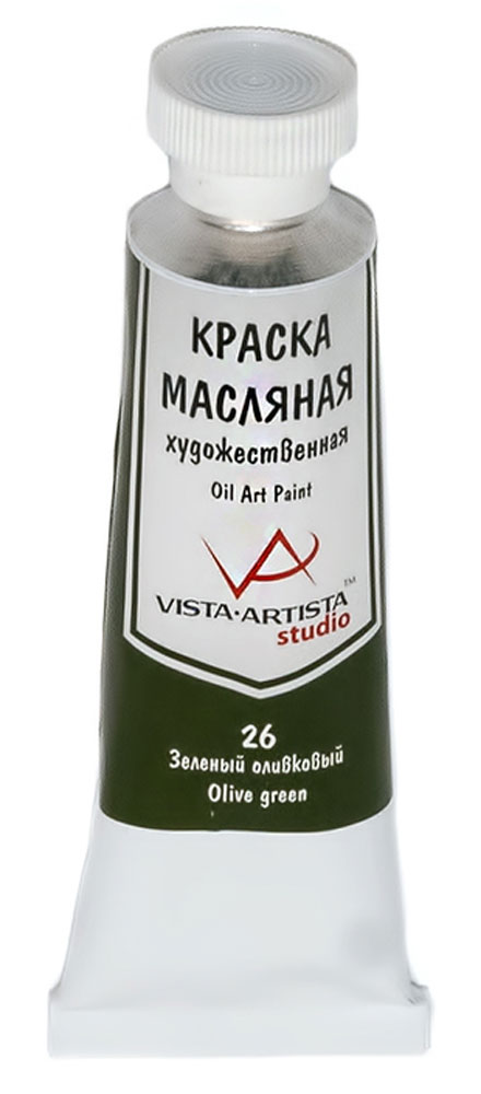 Vista-Artista Краска масляная Studio Зеленый оливковый 45 млVAMP-45 Vista-Artista Краска масляная Studio Зеленый оливковый 45 млVAMP-45Художественные масляные краски Vista-Artista Studio - обширная палитра цветов с хорошей укрывистостью и высокой светостойкостью. Яркие и насыщенные цвета красок отлично смешиваются между собой и вспомогательными материалами, и позволяют получить разнообразие фактурных и цветовых решений. - объем 45 мл; - металлическая туба;