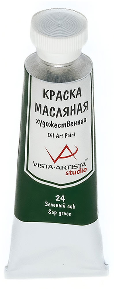 Vista-Artista Краска масляная Studio Зеленый сок 45 млVAMP-45 Vista-Artista Краска масляная Studio Зеленый сок 45 млVAMP-45Художественные масляные краски Vista-Artista Studio - обширная палитра цветов с хорошей укрывистостью и высокой светостойкостью. Яркие и насыщенные цвета красок отлично смешиваются между собой и вспомогательными материалами, и позволяют получить разнообразие фактурных и цветовых решений. - объем 45 мл; - металлическая туба;